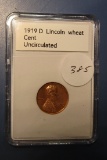 1919-D LINCOLN CENT AU
