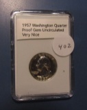 1957 WASHINGTON QUARTER GEM PROOF