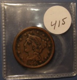 1856 LARGE CENT F/VF