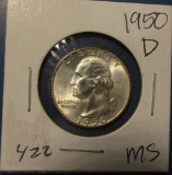 1950-D WASHINGTON QUARTER UNC