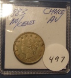 1883 NC LIBERTY NICKEL CH AU-58