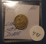 1884 LIBERTY SEATED DIME XF/AU