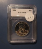 1960 FRANKLIN HALF DOLLAR ICG PROOF-65