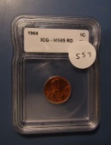 1964 LINCOLN CENT ICG MS-65 RED