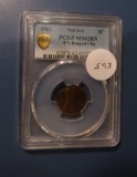 1961 LINCOLN CENT 8% RAGGED CLIP MINT ERROR PCGS MS-62 BROWN