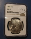 1884-O MORGAN DOLLAR NGC MS-63