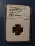 1960 LARGE DATE LINCOLN CENT MINT ERROR NGC MS-65 RED
