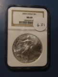2005 AMERICAN SILVER EAGLE NGC MS-69