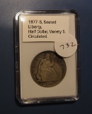 1877-S LIBERTY SEATED HALF DOLLAR VG/FINE