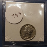 1927-S MERCURY DIME AU