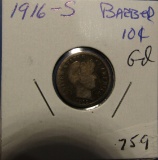 1916-S BARBER DIME GOOD