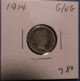 1914 BARBER DIME G/VG