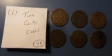 LOT OF SIX CULL LOW GRADE TWO CENTS (6 COINS)