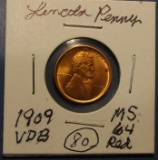 1909-VDB LINCOLN CENT MS-64 RED