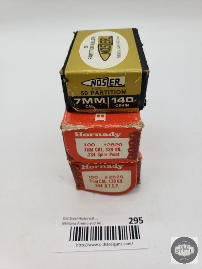 Three Partial Boxes of 7mm Bullets