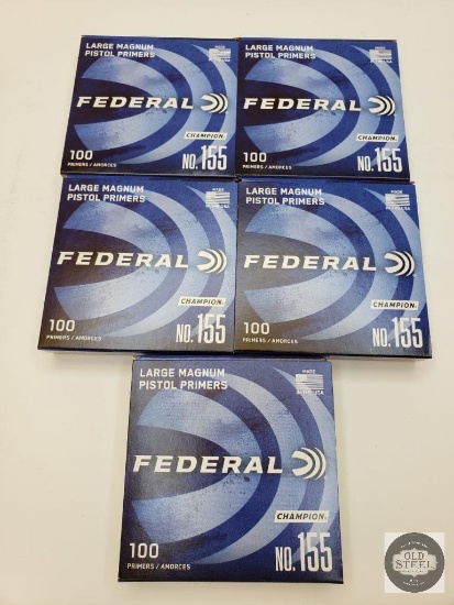 Five Boxes of No 155 Large Magnum Pistol Primers