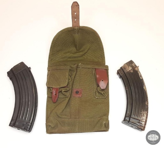 Two AK47 Magazines with Pouch