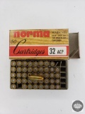 One Partial Box of 32 ACP Norma