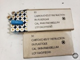 Two Boxes of Plastic 9mm Training Cartridges