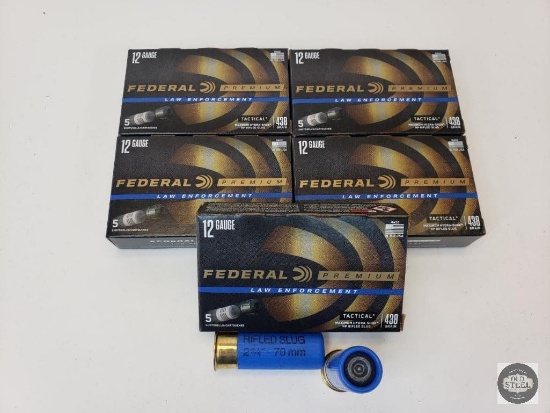 Five Boxes of Federal 12 Gauge Rifled Slugs