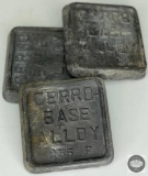 Three Bars of Bolton CERRO-BASE Alloy