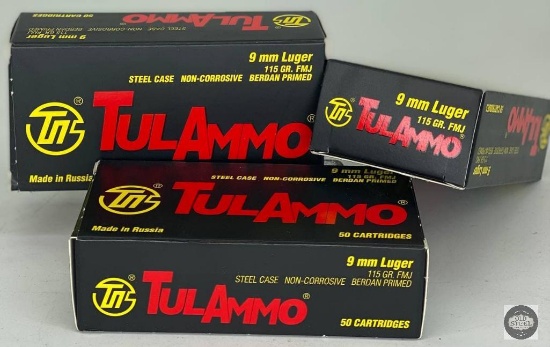 Three Boxes of Tula 9mm Luger