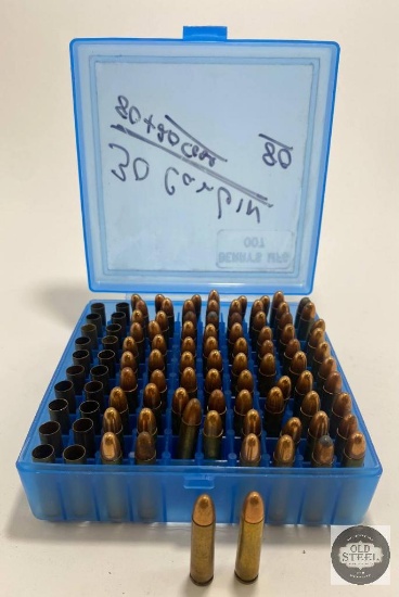 80 Rounds 30 Carbine Reloads /w 20 Cases