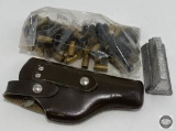 Lot of Lead Ingots, Holster and 9mm Brass