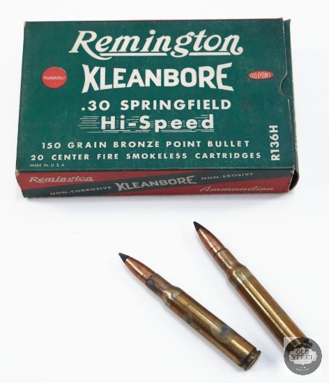 Collectible Box of 20 Remington Kleanbore Bronze Point 30-06 Springfield