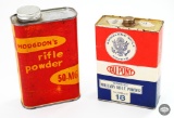 Two Vintage Rifle Powder Cans - Empty
