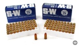 2 boxes of Smith & Wesson S&W 9mm Luger 115 grain Full Metal Jacket Ammunition