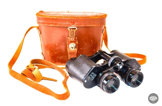 Omega Binoculars in Leather Carrying Case - 8x30mm - Coated Lens