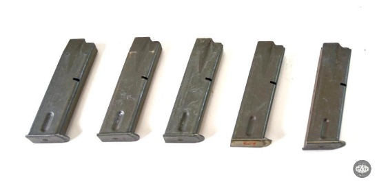 Five US Marked Beretta M9 Magazines - 9x19mm - 15 Rnd