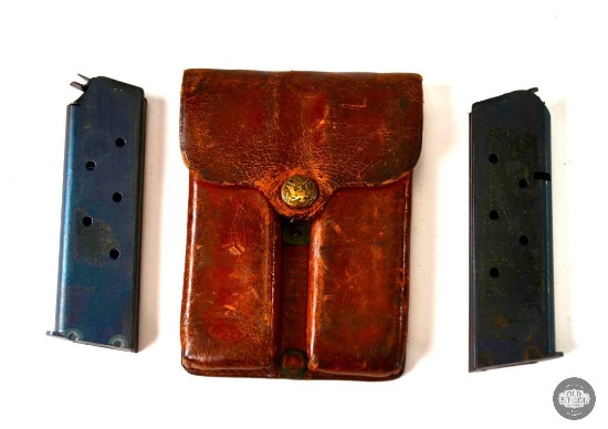 Authentic Vintage Pre-WWI M1912 Magazine Pouch w/ Two 1911 Magazines