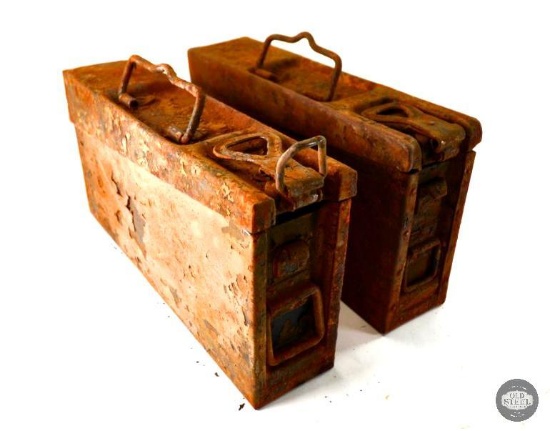 Two World War 2 German MG34/42 Battlefield Pickup Ammo Cans