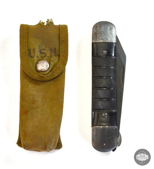 US C-1 Large Jack Knife - Colonial Made - USN Sheath