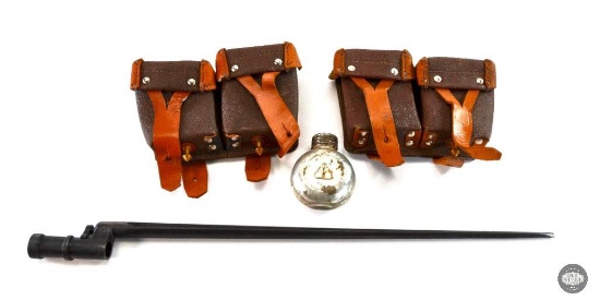 Russian M91/30 Mosin Bayonet with Ammo Pouches and Oiler