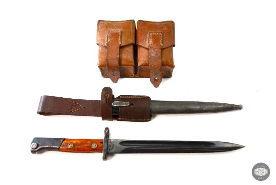 Yugoslavian M1948 Factory 44 Bayonet with Frog, Scabbard and Ammunition Pouch