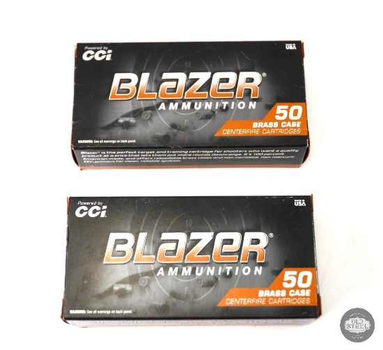 2 Boxes of Blazer .40 S&W 165 gr FMJ Ammunition - 100 Total Cartridges