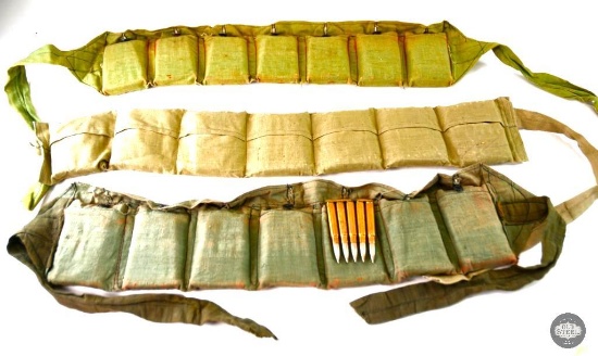 3 Bandoliers Turkish 8mm Mauser Ammunition - 210 Rounds