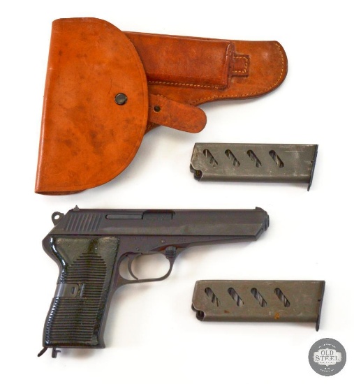 Czech Army CZ52 Pistol & Holster - 7.62 Tokarev - Mfg 1953 - Spare Magazine