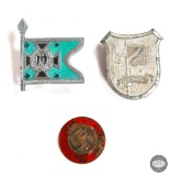 Three WWII Era German Pins