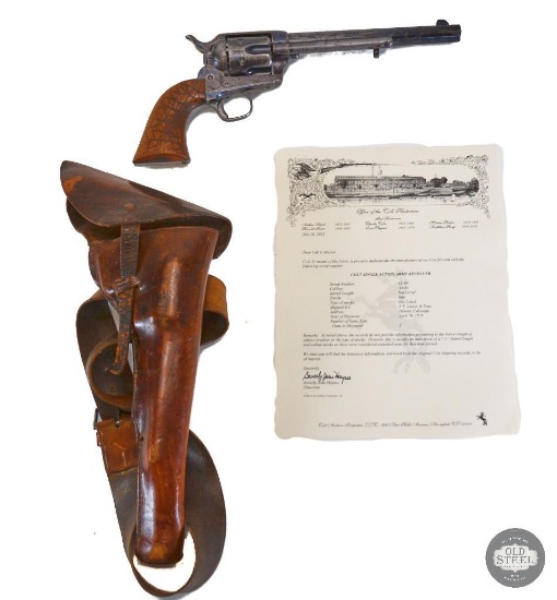 J.P. Lower Colt 1873 Revolver - Frontier Six - .44-40 - with Holster & Colt Letter - Antique