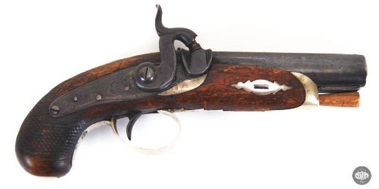 British Percussion Derringer - .45 Cal - Antique