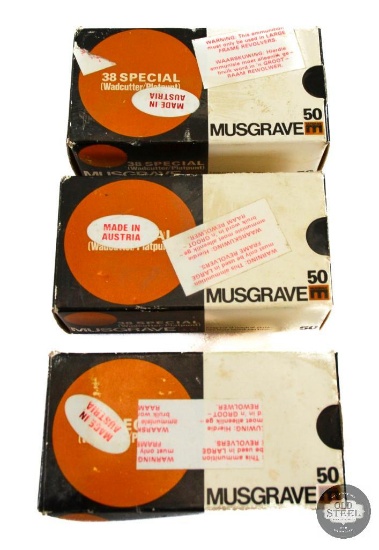 3 Boxes of 50 Ct (150 rounds) - Musgrave .38 Special Wadcutter - Made In Austria