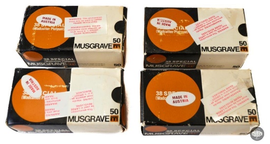 4 Boxes of 50 Ct (200 rounds) - Musgrave .38 Special Wadcutter - Made In Austria