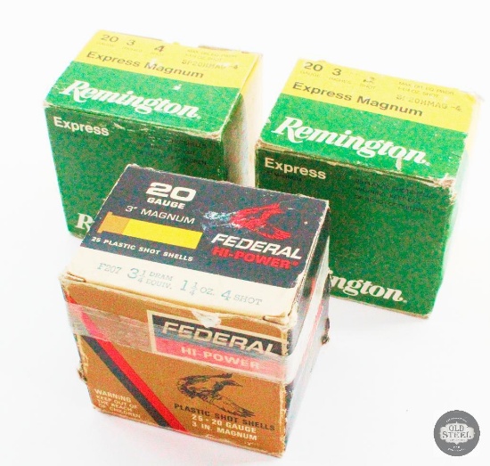 70 Shotgun Shells - 20GA - 3 Inch Magnum - Federal & Remington