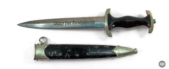 WWII German SA Dagger - Late Period - Black Painted Scabbard and Grip