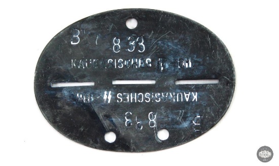 WWII German SS Dog Tag