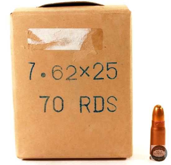 70 Rounds 7.62x25mm Ammunition